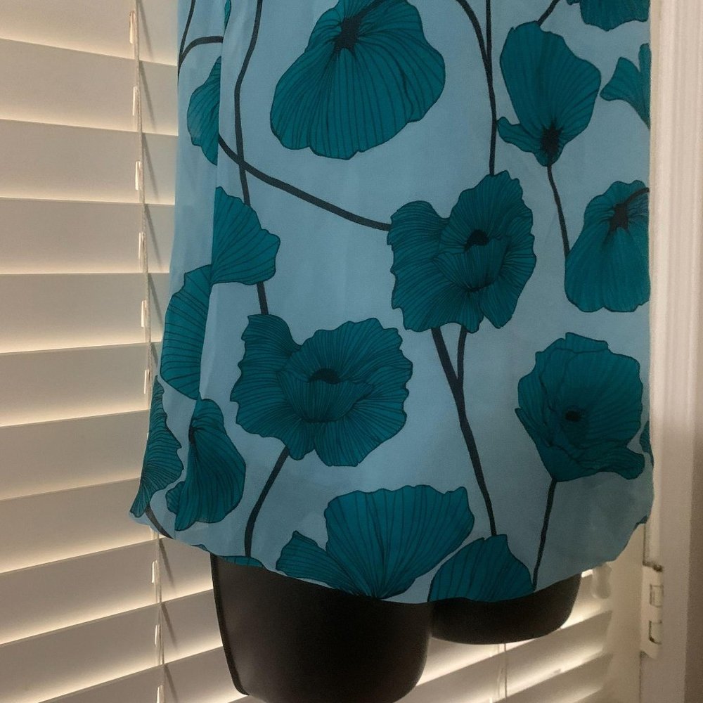 Cabi / XS / Teal Floral Tank Top Blouse - Picture 4 of 7
